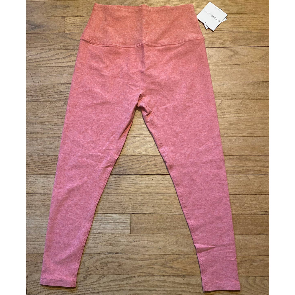 NWT Beyond Yoga Caught in the Midi High Waist Leggings in Cherry Blossom Heather